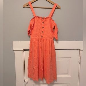 Smocked Cold-Shoulder Dress